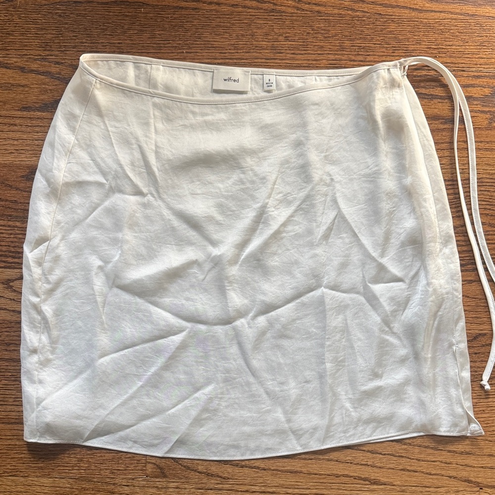 Aritzia Wilfred White Silk Skirt